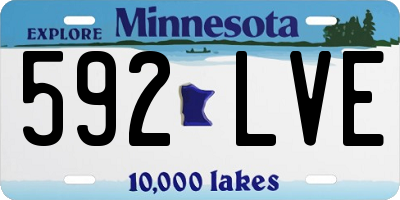 MN license plate 592LVE