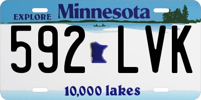 MN license plate 592LVK