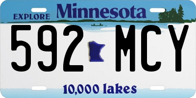 MN license plate 592MCY