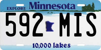 MN license plate 592MIS