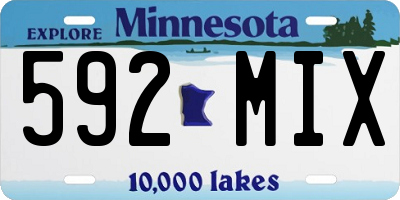 MN license plate 592MIX