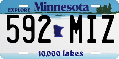 MN license plate 592MIZ