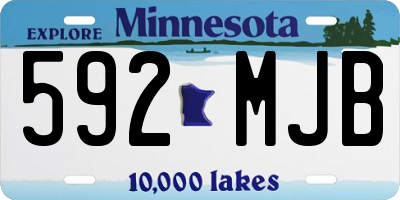 MN license plate 592MJB