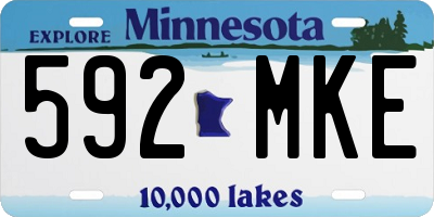 MN license plate 592MKE