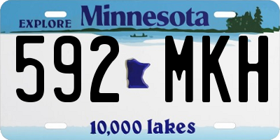 MN license plate 592MKH