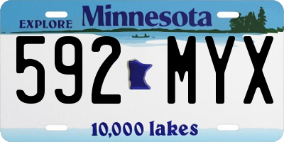 MN license plate 592MYX