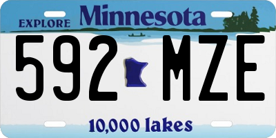 MN license plate 592MZE