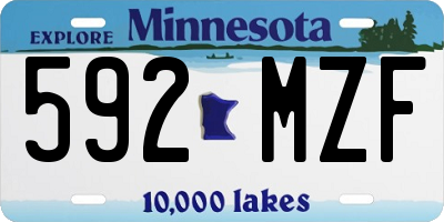 MN license plate 592MZF