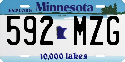MN license plate 592MZG