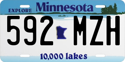 MN license plate 592MZH