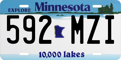 MN license plate 592MZI