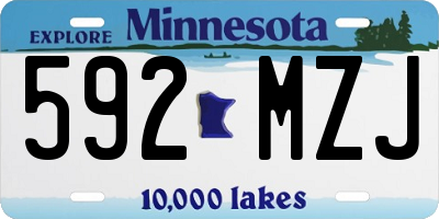 MN license plate 592MZJ