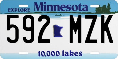 MN license plate 592MZK