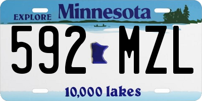 MN license plate 592MZL
