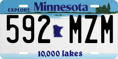 MN license plate 592MZM