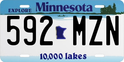 MN license plate 592MZN