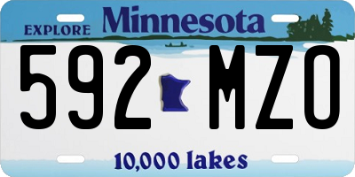 MN license plate 592MZO