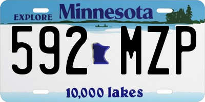 MN license plate 592MZP