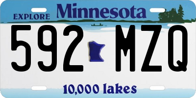 MN license plate 592MZQ