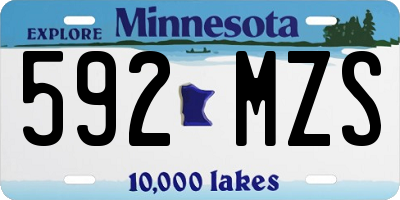 MN license plate 592MZS
