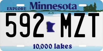 MN license plate 592MZT