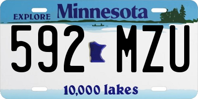 MN license plate 592MZU