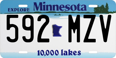 MN license plate 592MZV