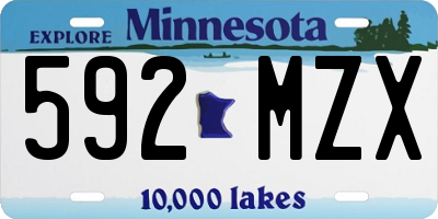 MN license plate 592MZX