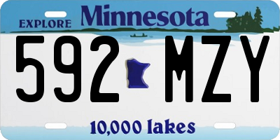MN license plate 592MZY