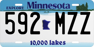MN license plate 592MZZ