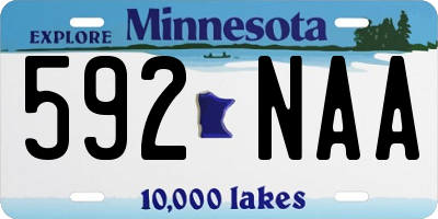 MN license plate 592NAA