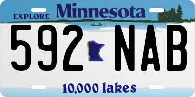 MN license plate 592NAB