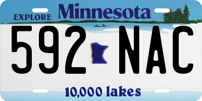 MN license plate 592NAC