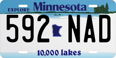 MN license plate 592NAD