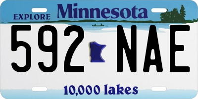 MN license plate 592NAE