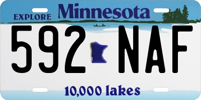 MN license plate 592NAF