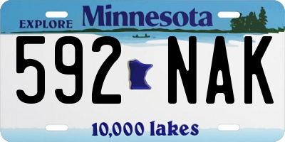 MN license plate 592NAK