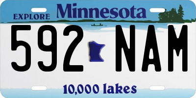 MN license plate 592NAM