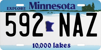 MN license plate 592NAZ