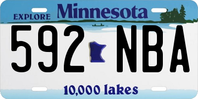 MN license plate 592NBA