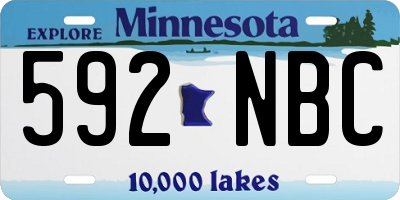 MN license plate 592NBC