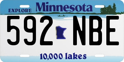 MN license plate 592NBE