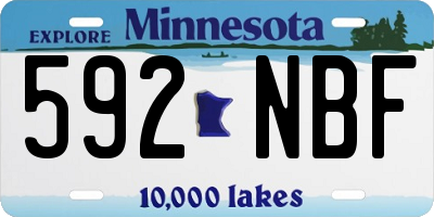 MN license plate 592NBF
