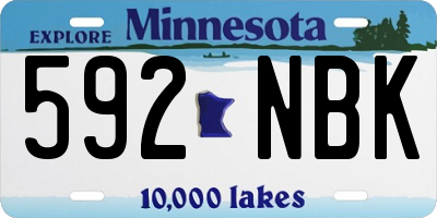 MN license plate 592NBK