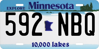 MN license plate 592NBQ