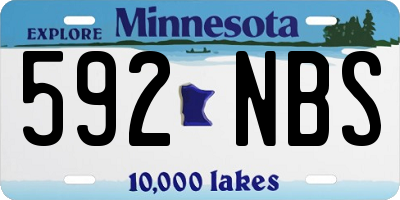 MN license plate 592NBS