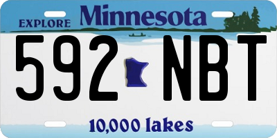 MN license plate 592NBT