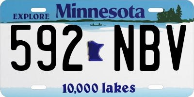 MN license plate 592NBV