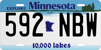 MN license plate 592NBW