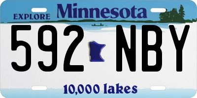 MN license plate 592NBY